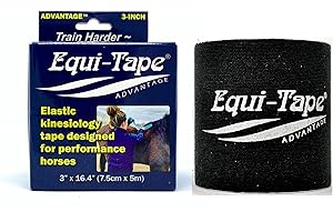 Equi-Tape Advantage 2 Pack Kinesiology Horse Tape | Kinesio Tape for Horses | Equine Kinesiology Tape Waterproof | Horse Supplies | 2 Inch | Black