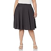 Star Vixen Women's Plus-Size Knee Length Full Skater Skirt
