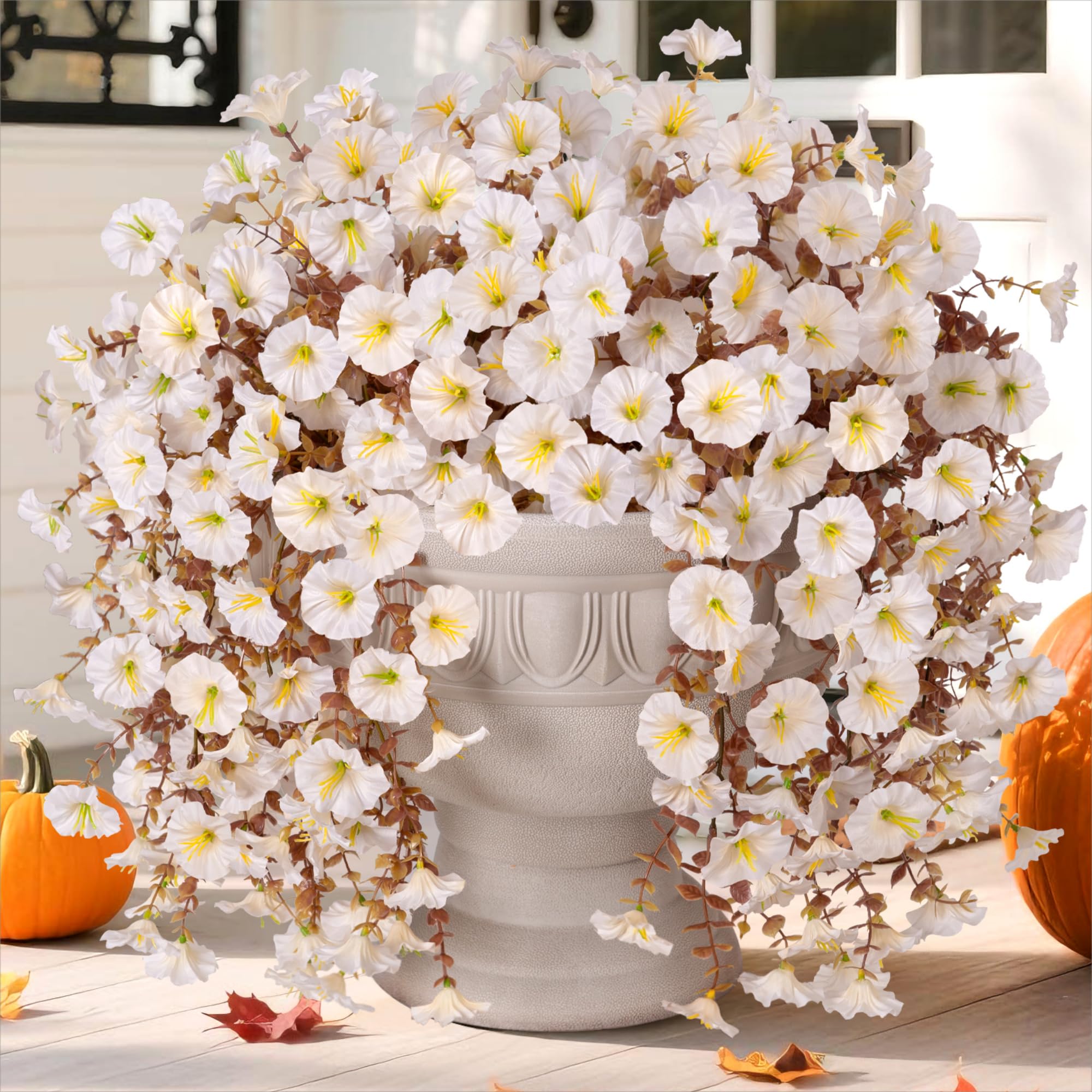 Ivydale 2 PCS Artificial Fall Hanging Flowers Fake Petunias Outdoor ...