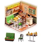 Rolife Super Creator Series, DIY Mini Hong Kong Bites Cafe Dollhouse House Kit, Bulid Scenary for Action Collectible Figures, Creative Gifts for Women Adults