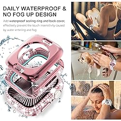 WINGLE 2-in-1 Waterproof Bling Case for Apple Watch