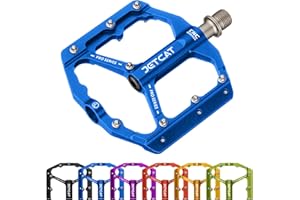 JETCAT Mountain Bike Pedals Flat - MTB Pedals Flat, Bicycle Pedals, Road Bike Pedals, BMX Pedals, for BMX MTN Road Gravel EBike, Specialized Parts, Adults, Aluminum Metal Stamp 9/16"