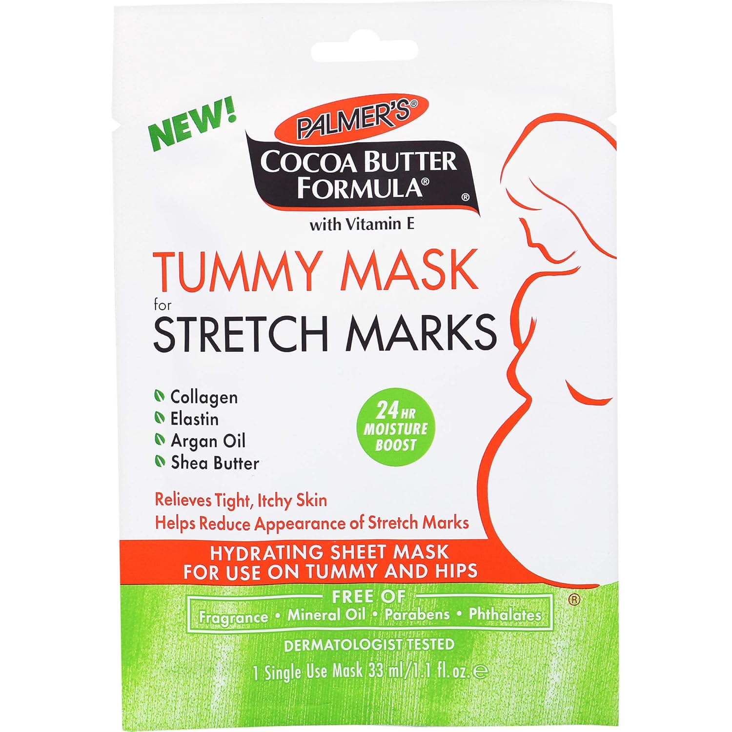 Amazon Com Palmer S Cocoa Butter Formula Tummy Mask For Stretch Marks And Pregnancy Skincare Single Use Mask Beauty