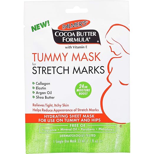 Amazon Com Palmer S Cocoa Butter Formula Tummy Mask For Stretch Marks And Pregnancy Skincare Single Use Mask Beauty