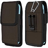 ACCKUO Phone Holster for Belt with Metal Clip and Magnetic Closure Compatible with iPhone 16/15/14/13/12 Pro and Non-Pro, Galaxy S25 S24 S23 S22 for Everyday Protection, M-Coffee