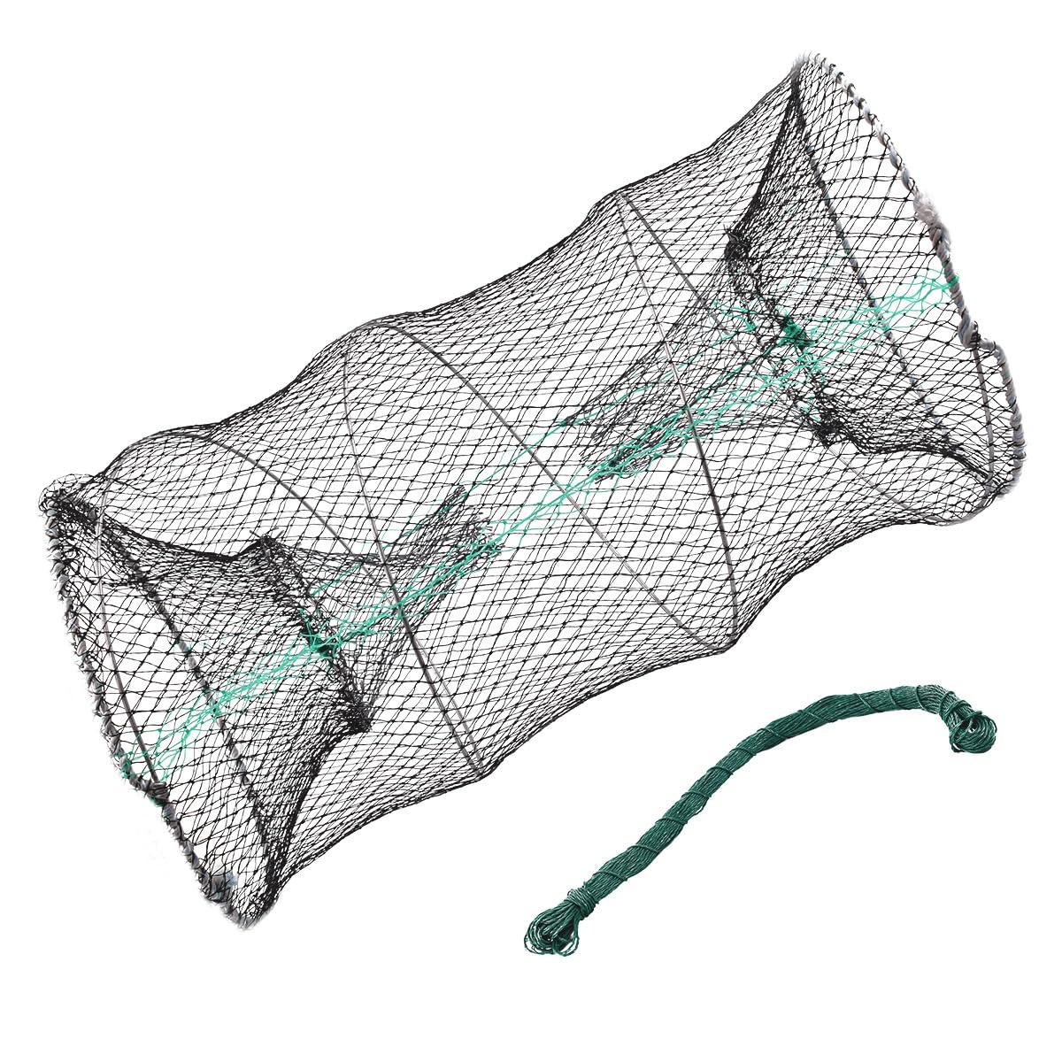 Collapsible Crab Traps Foldable Fishing Net Crayfish Trap with 36M Drawstring