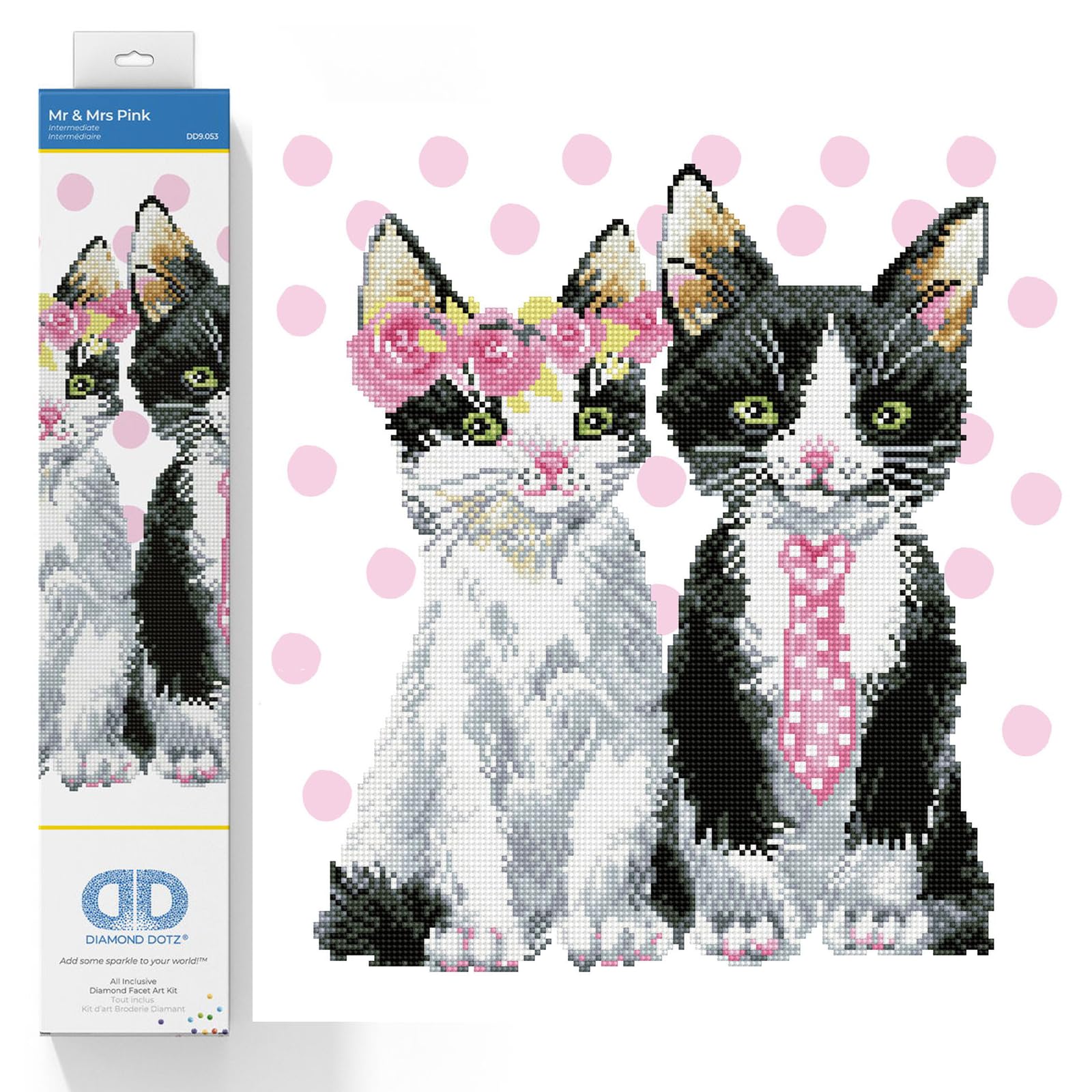 DIAMOND DOTZ Painting, Intermediate Kit, DD9, Mr & Mrs Pink, One Size