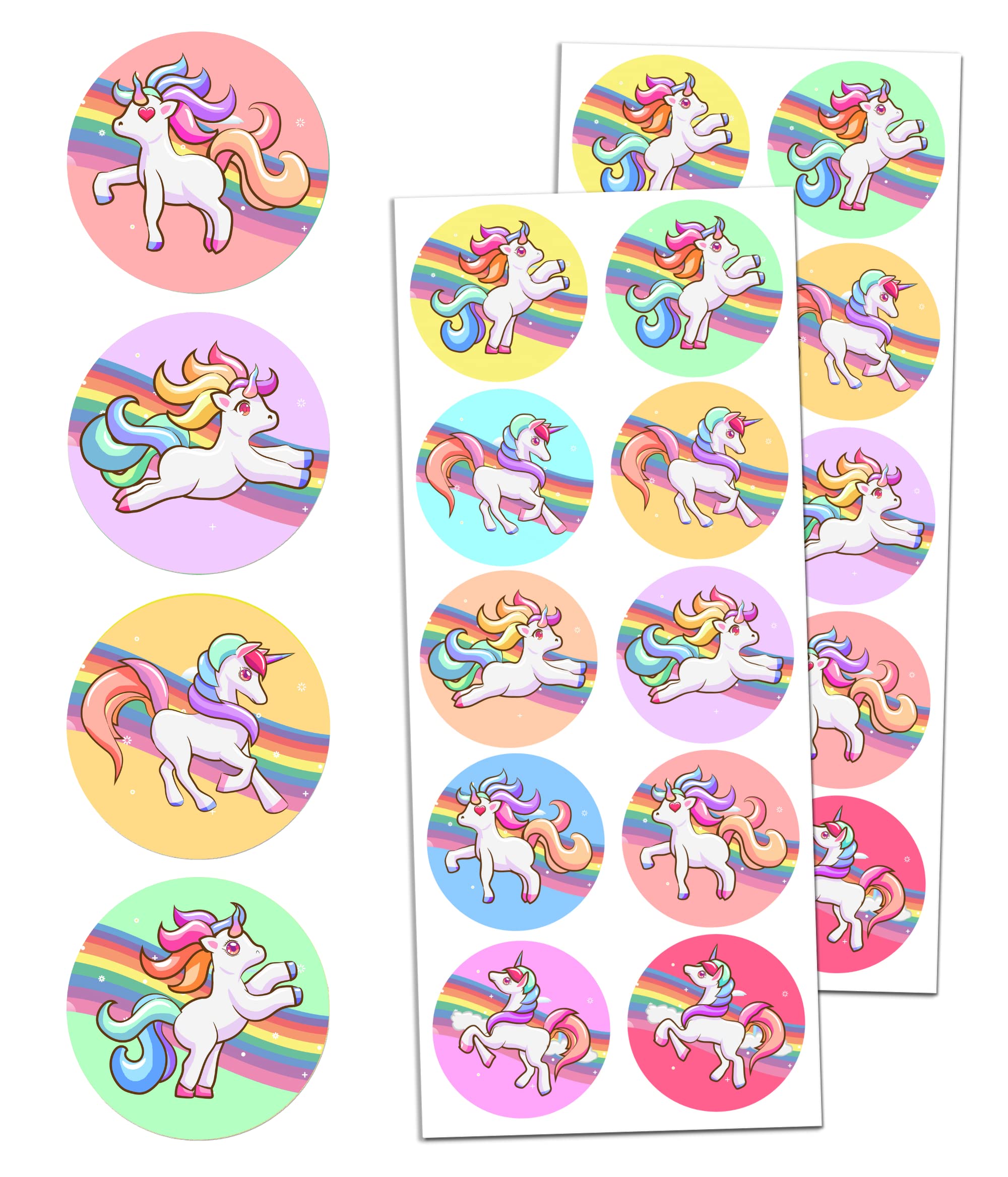 Unicorn Stickers Set - 10 Designs, 20 Sheets, 200 Stickers