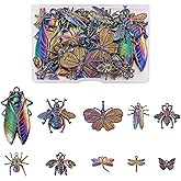 Craftdady Assorted Multicolor Charms Rainbow Color Alloy Pendants for Jewelry Crafts Making