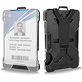 Minimalist Wallet for Men, Slim Wallet with Clear ID Card Holder, Carbon Fiber Wallet, Aluminum Wallet with Metal Money Clip for Men, RFID Blocking Ultra-Thin Tactical Wallet Mens Gift-Black