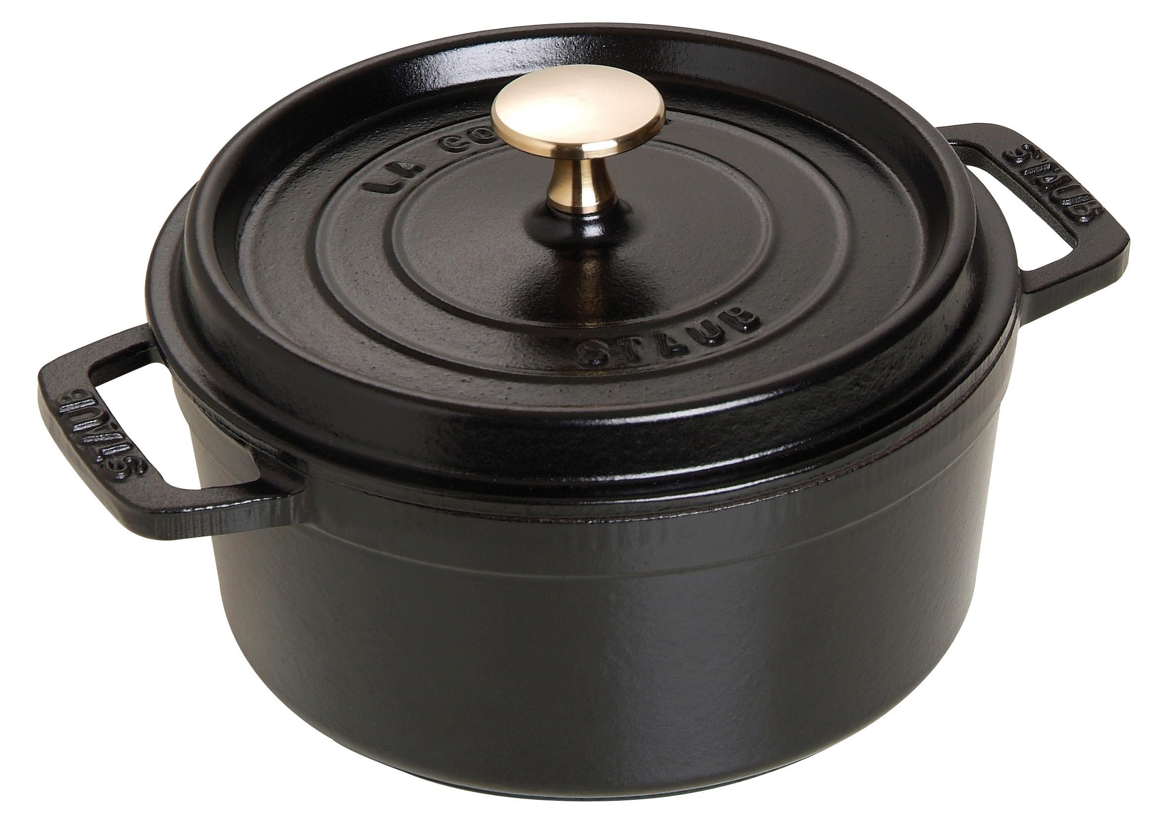 STAUB 1004065 Cast Iron Roaster/Cocotte, Round, 18 cm, 1.7 L, Black