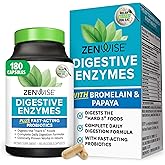 Zenwise Health Digestive Enzymes for Gut Health & Bloating Relief - Multi Enzymes Digestion Supplement with Probiotics, Bromelain & Papaya for Digestive Health Support - Men & Women - 180 Count