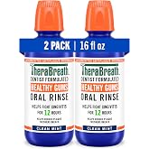TheraBreath Healthy Gums Oral Rinse, Clean Mint, 16 fl oz, 2-Pack | Antigingivitis, Dentist Formulated, Prevents Gingivitis, Supports Gum Health, Alcohol Free