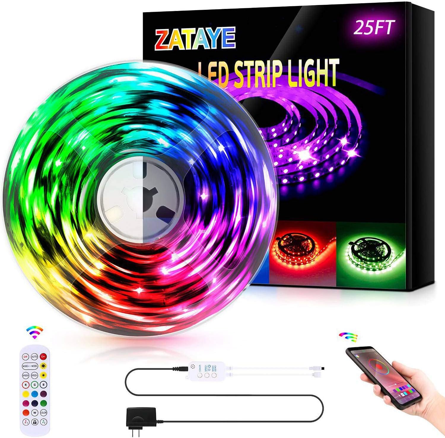 Diy Decoration Ir Remote And Bluetooth App Control Dimmable Color Changing Light Strips Kit For Home Kitchen Zataye Smart 5050 Rgb Led Lights Strip Party 25ft Led Strip Lights Bedroom Live Sound Diy Decoration Ir Remote And Bluetooth App Control Dimmable Color Changing Light Strips Kit For Home Kitchen Zataye Smart 5050 Rgb Led Lights Strip Party 25ft Led Strip Lights Bedroom Live Sound