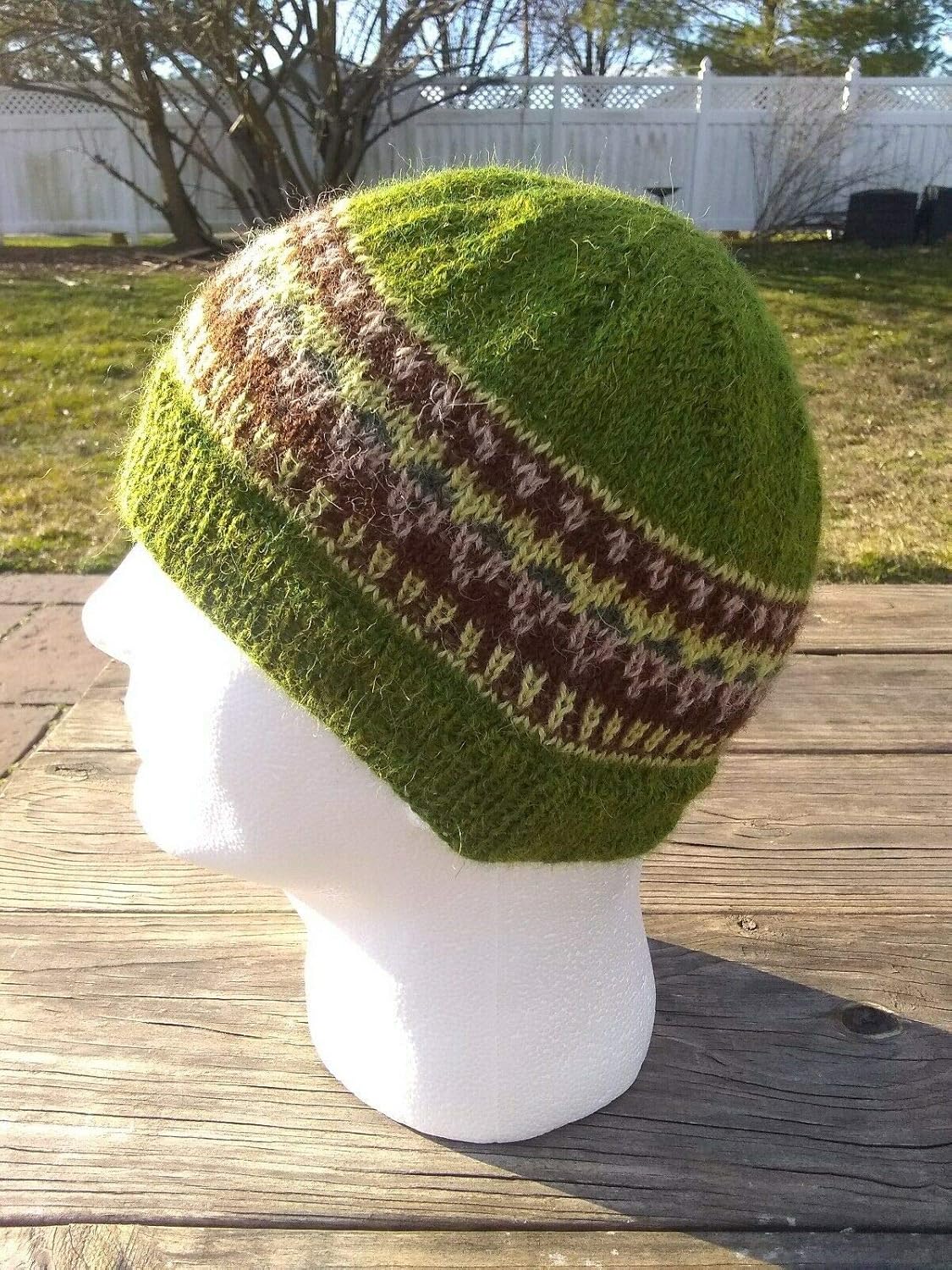 green wool hat