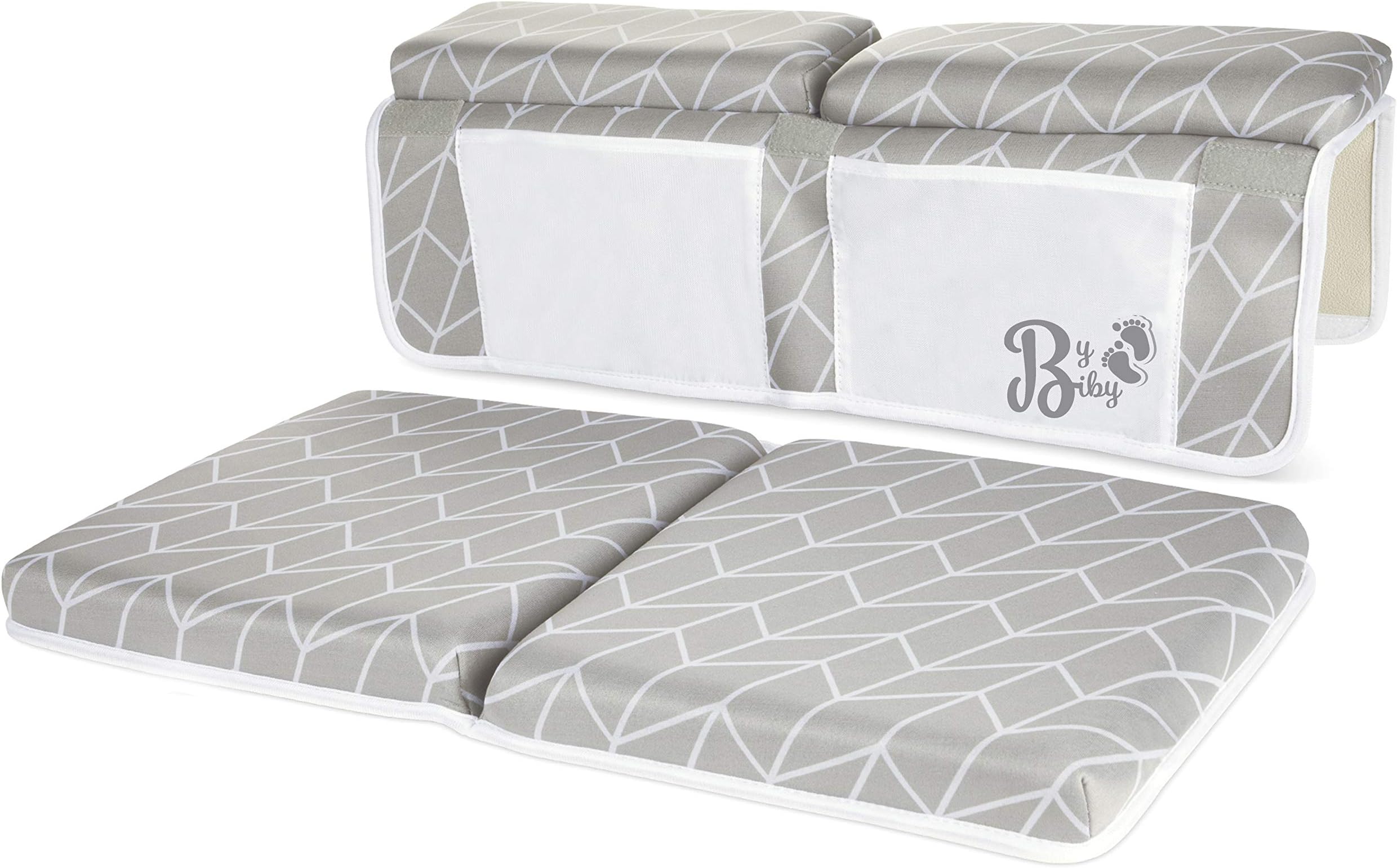 Baby Bath Kneeler Mat and Elbow Rest. Cushion Protection Pad is Extra Wide and Extra Thick for Comfort During Babies Bath Time. Stylish Gray Pattern. Non Slip Base. Hypoallergenic. Includes Carry Bag
