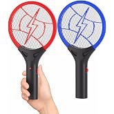 2 Pack Mini Electric Fly Swatter, Battery Powered Bug Zapper Racket, 3000VDC Portable Fly Zapper for Kitchen Bedroom Camping, Batteries Not Included