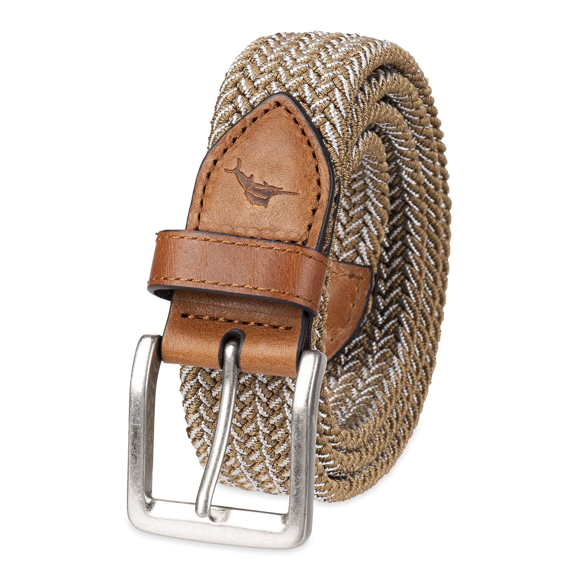 Tommy Bahama Men’s Two Tone Stretch Belt, Khaki Web, 3X (50-52)