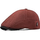 Xinveen British Retro Newsboy Hat Breathable Painter Hat Adjustment Beret Ivy Cap Irish Cabbie Driving Hunting Hats