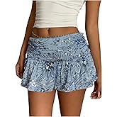 BEAUDRM Women's Y2K Sequin Skirt Ruched Glitter Sparkly Mini Skirts Club Party Rave Going Out Night Out Sexy Clubwear