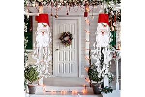 Tiamon 2 Pieces Christmas Windsock Santa Claus 3D Windsocks with Bell Heavy Duty Xmas Windsock Flags for Indoor Outdoor Gardens Yard Patio Lawn Porch Tree Winter Holiday Hanging Decorations, 40 Inch