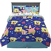 Franco Kids Bedding Super Soft Comforter and Sheet Set with Sham, 7 Piece Full Size, Spongebob Squarepants