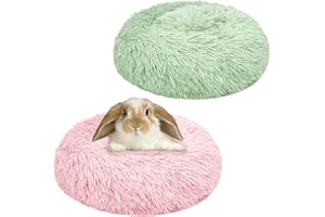 Tierecare Bunny Bed 2 Pack Rabbit Hideout Large Soft & Comfortable Small Animal Bedding Cozy Bed Mat Warm Hideaway Cage Accessories for Guinea Pig