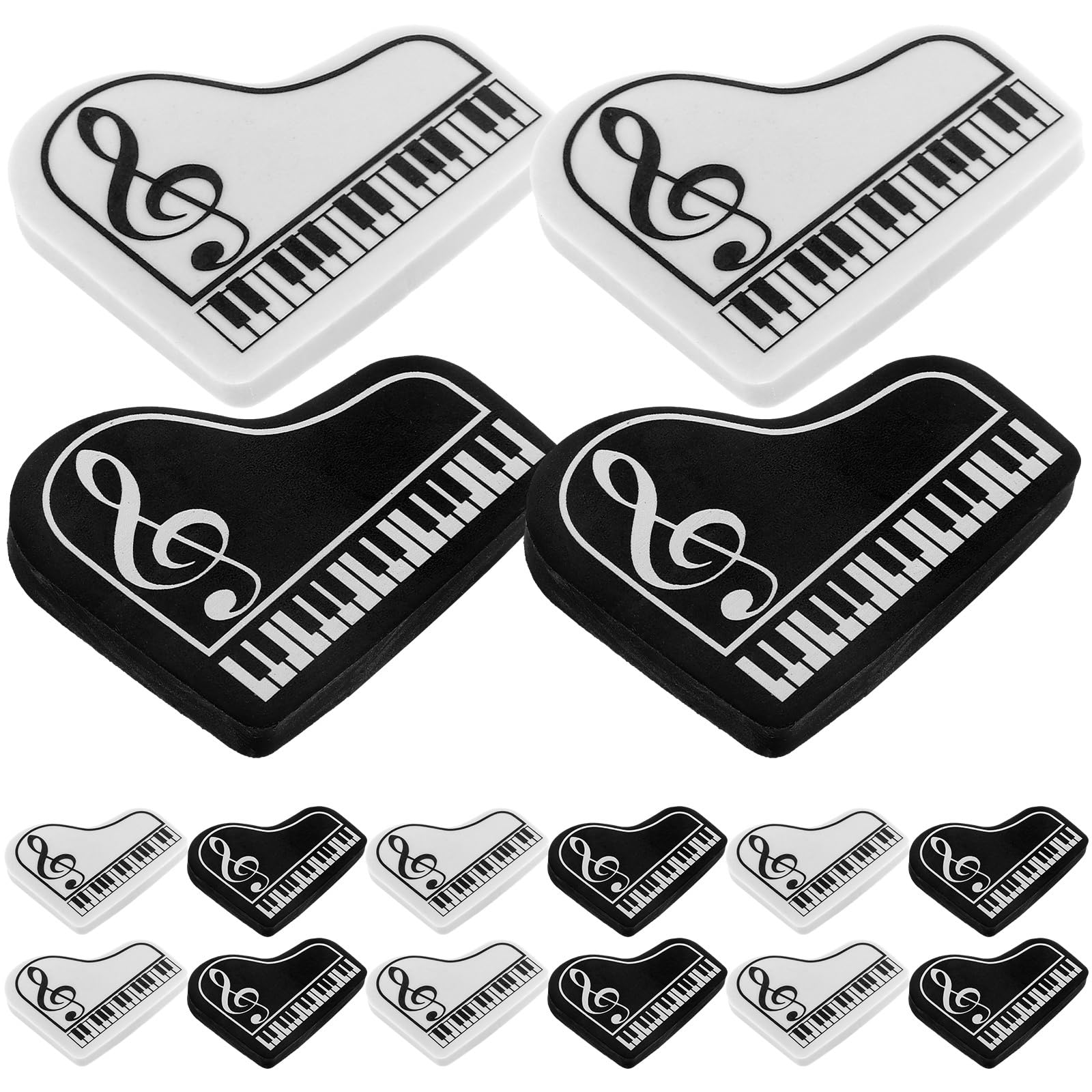 SUPVOX 20 pcs erasers for prizes Mini Student Classroom Small erasers Keyboard TPR Fun Note Puzzle Eraser Toys Small Modeling Piano Toy Bulk Child