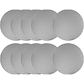 O'CREME Silver Wraparound Cake Pastry Round Drum Board 1/4 Inch Thick, 10 Inch Diameter - Pack of 10