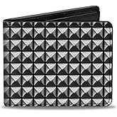 Buckle-Down Men's PU Bifold Wallet-Studs, Multicolor, 4.0" x 3.5"
