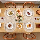 SHACOS Round Placemats Set of 6 Beig e Braided Woven Heat Resistant 38 cm view 3