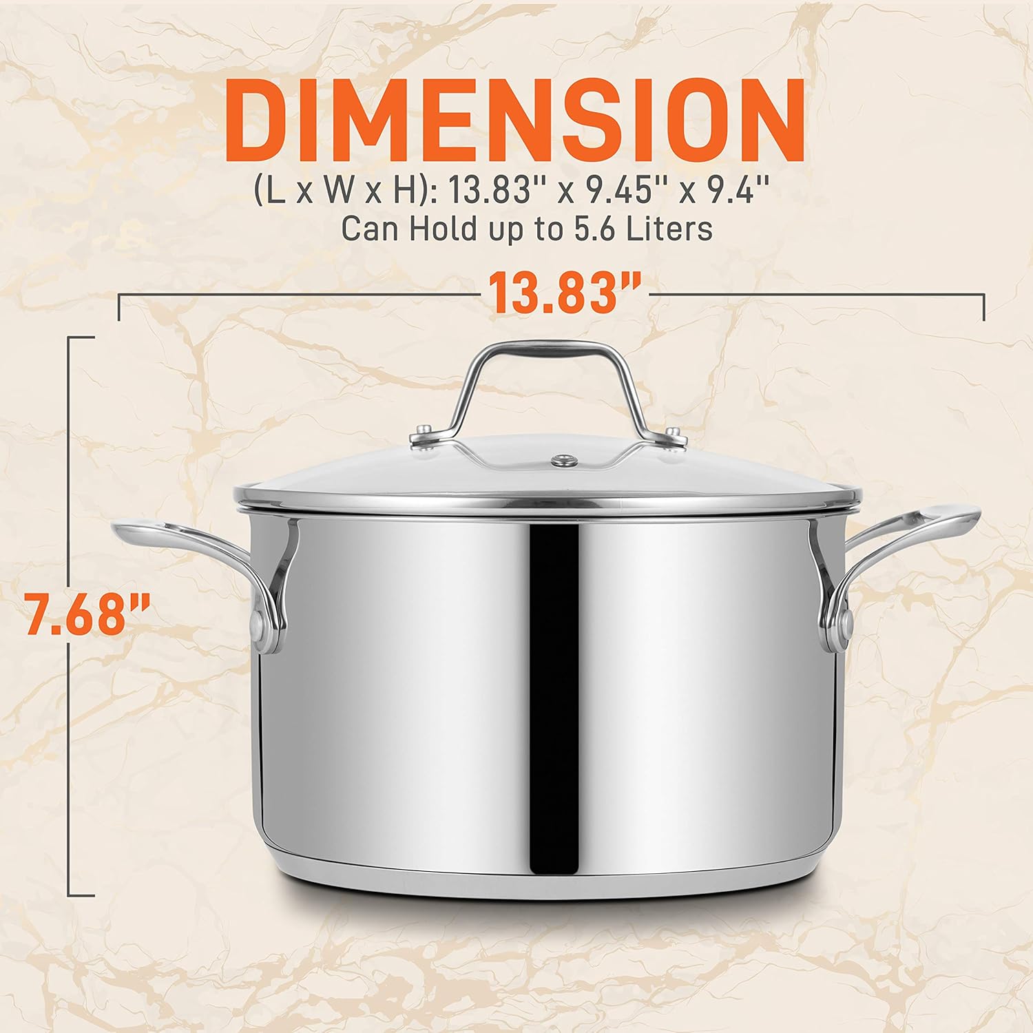 6-Quart Stainless Steel Stock Pot - 18/8 Food Grade Stainless Steel Heavy Duty Induction - Stock Pot, Stew Pot, Simmering Pot, Soup Pot with See-Through Lid, Dishwasher Safe - NutriChef NCSP6: Kitchen & Dining