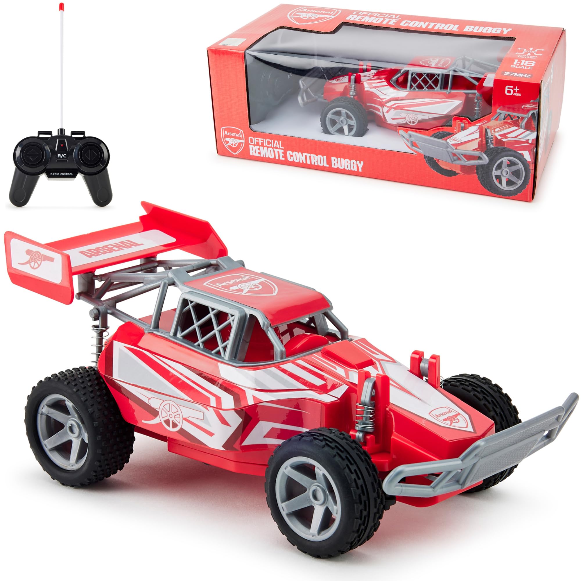 Arsenal FC Remote Control 1:18 Scale RC Buggy - Officially Licensed, Perfect for Gooners, Great for Kids & Adults