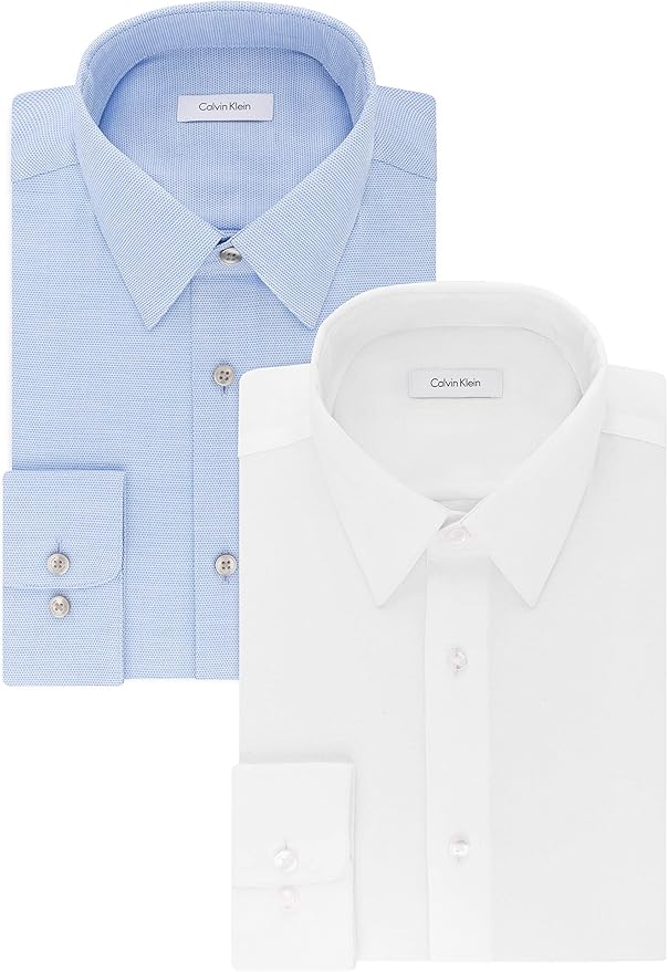 Calvin Klein 卡尔文克莱因 CK 免熨 男式长袖衬衫*2件 2.5折$39.98 海淘转运到手约￥307