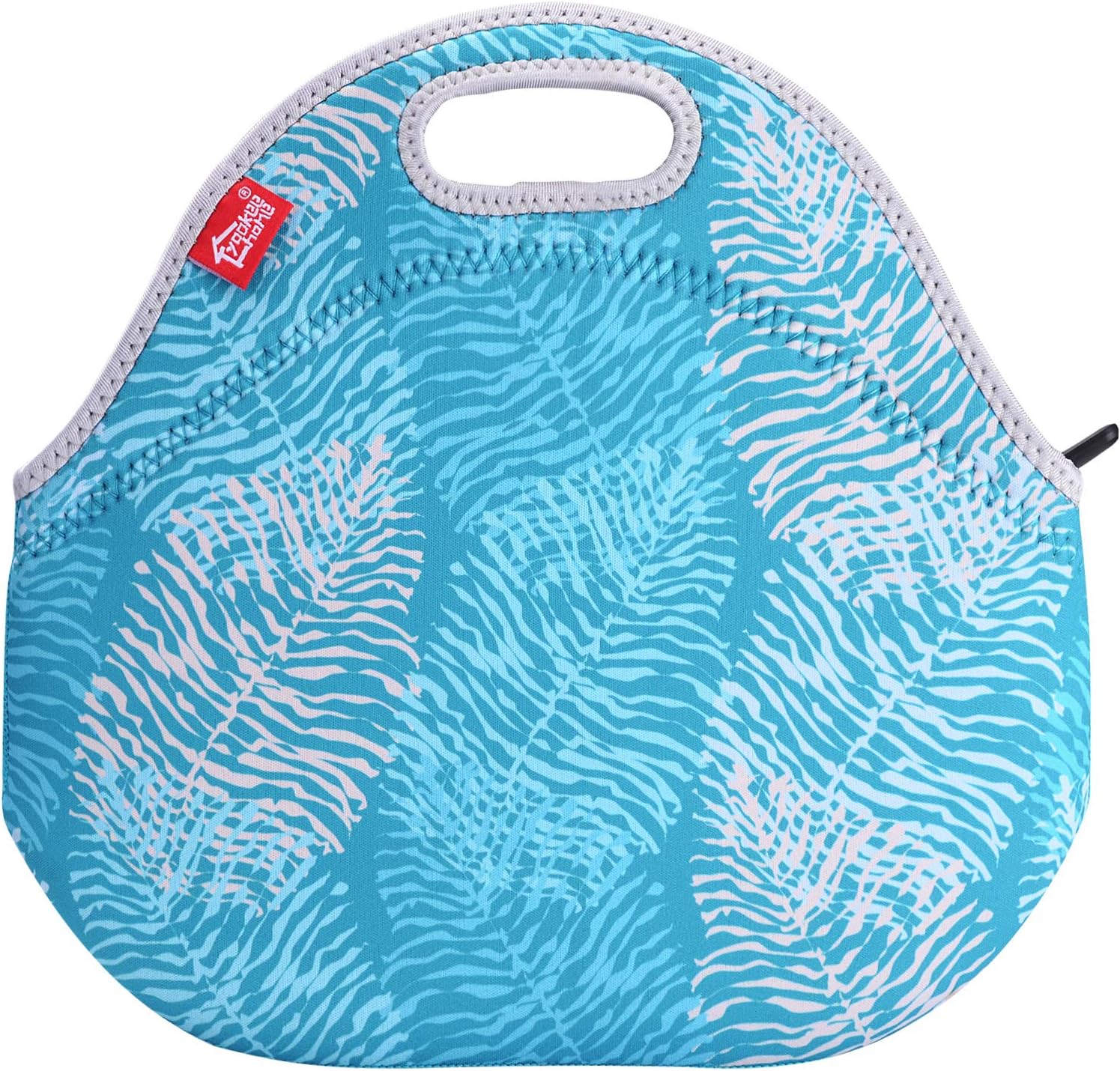 Lunch Totes for Women Girls Neoprene Lunch Box Insulated Thermal Lunch Bags Reusable Lunch Holders Suitable for Students Office Worker, Leaves