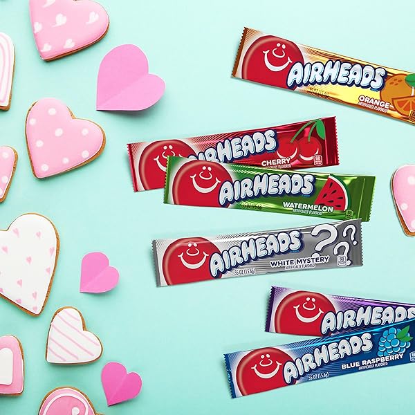 AIRHEADS SOUR FULL-SIZE CANDY BARS, TAFFY CANDY, SOUR WATERMELON PUNCH, INDIVIDUALLY WRAPPED CANDY, 36 COUNT