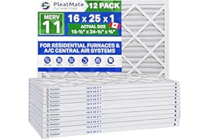 Furnace Filter 16x25x1 MERV 11 Pleated Furnace Air Filter. Case of 12 Made In Canada by FurnaceFilters.Ca