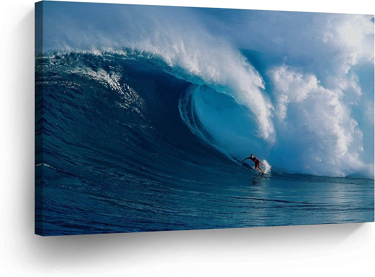 Amazon Com Canvas Print Surfer Wall Art Ocean Waves Big Giant Huge Wave Surfing Guy Beach Nautical Decor Artwork Living Room Office Bathroom Decor Stretched Ready To Hang 100 Handmade In The Usa Surf8 3040