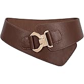 JASGOOD Wide Elastic Stretch Waist Belt Women's Adjustable Fashion Dress Belt