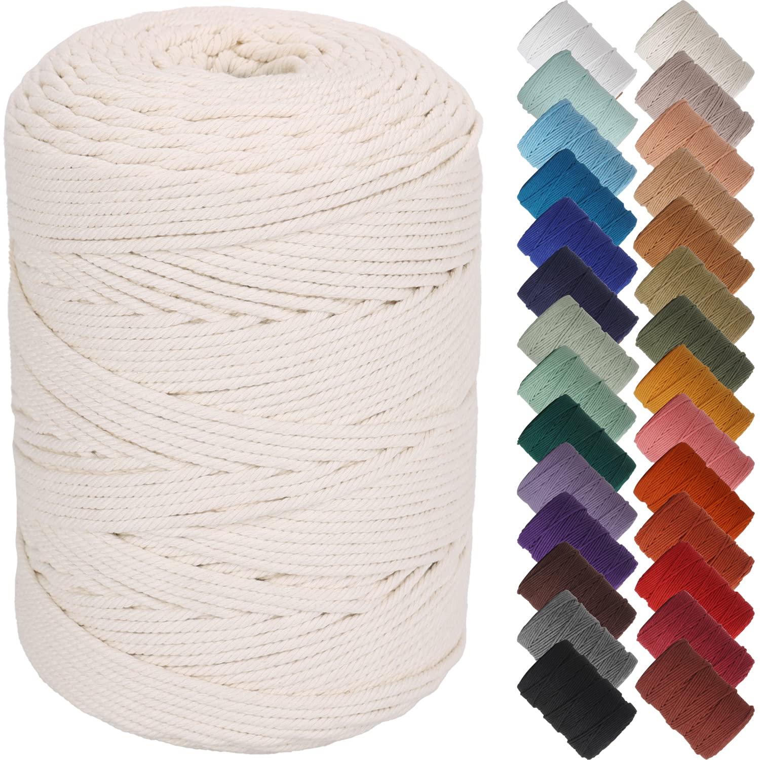 NOANTA Natural Macrame Cord 3mm x 328Yards, Beige