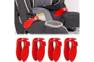 DOYTN Car Seat Strap Organizer Clip – Keep Harness Straps Neat & Easily Accessible – Prevents Twisting & Tangling – Universal Fit for Infant, Toddler, and Booster Seats – Quick Installation, 2 Pack (Red)