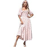R.Vivimos Women Summer Half Sleeve Cotton Ruffled Vintage Elegant Backless A Line Flowy Long Dresses