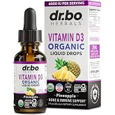 Vitamin D3 Liquid Drops Organic - Vegan VIT D Liquid Vitamin D for Adults &amp; Kids Oil 4000 IU Vegan Organic D3 Drops Sublingual Supplement - Immune &amp; Bone Health VIT Supplements, Non-GMO 30 Servings