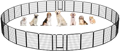 Yaheetech 32 Panel Dog Playpen 100 cm High Heavy Duty Pet Fence Garden