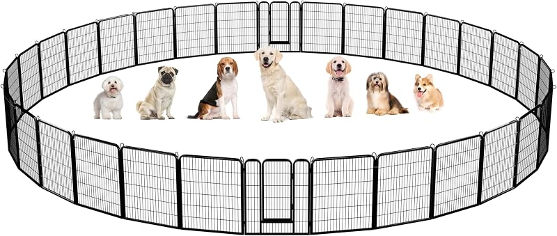 Yaheetech 32 Panel Dog Playpen 100 cm High Heavy Duty Pet Fence Garden