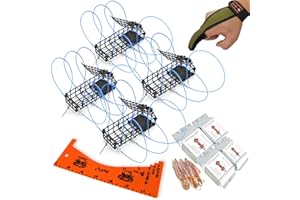 AirFly Heavy Surf 6-Loop Crab Trap for Fishing Poles – Lead-Free, USA-Made, Premium Durable Loops – Ideal for Dungeness, Blue, Rock Crabs – Includes Bait & Reserve Loops