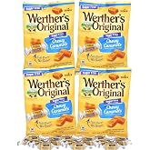 Werther's Sugar Free Chewy Caramels, Individually Wrapped Pieces, Candy Bowl Filler Treats, 1.46 Ounces (Pack of 4)