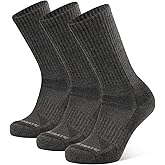 CLOSEMATE Mens Merino Wool Winter Thermal Crew Socks Cushioned Anti Blister Moisture Wicking for Hiking Sports 3 Pairs