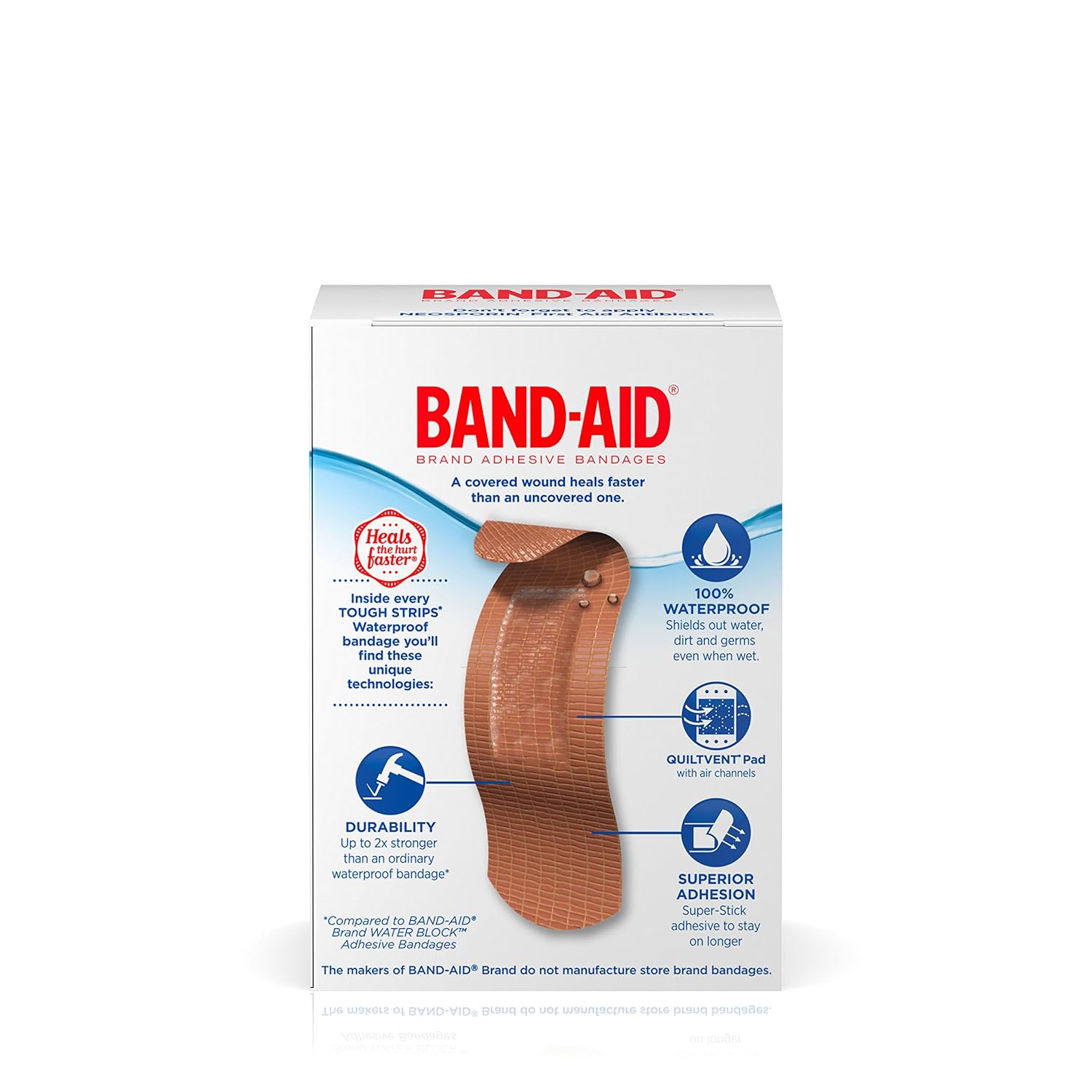 BANDAID Waterproof ToughStrips Bandages 20 ea (Pack of 2) BigaMart