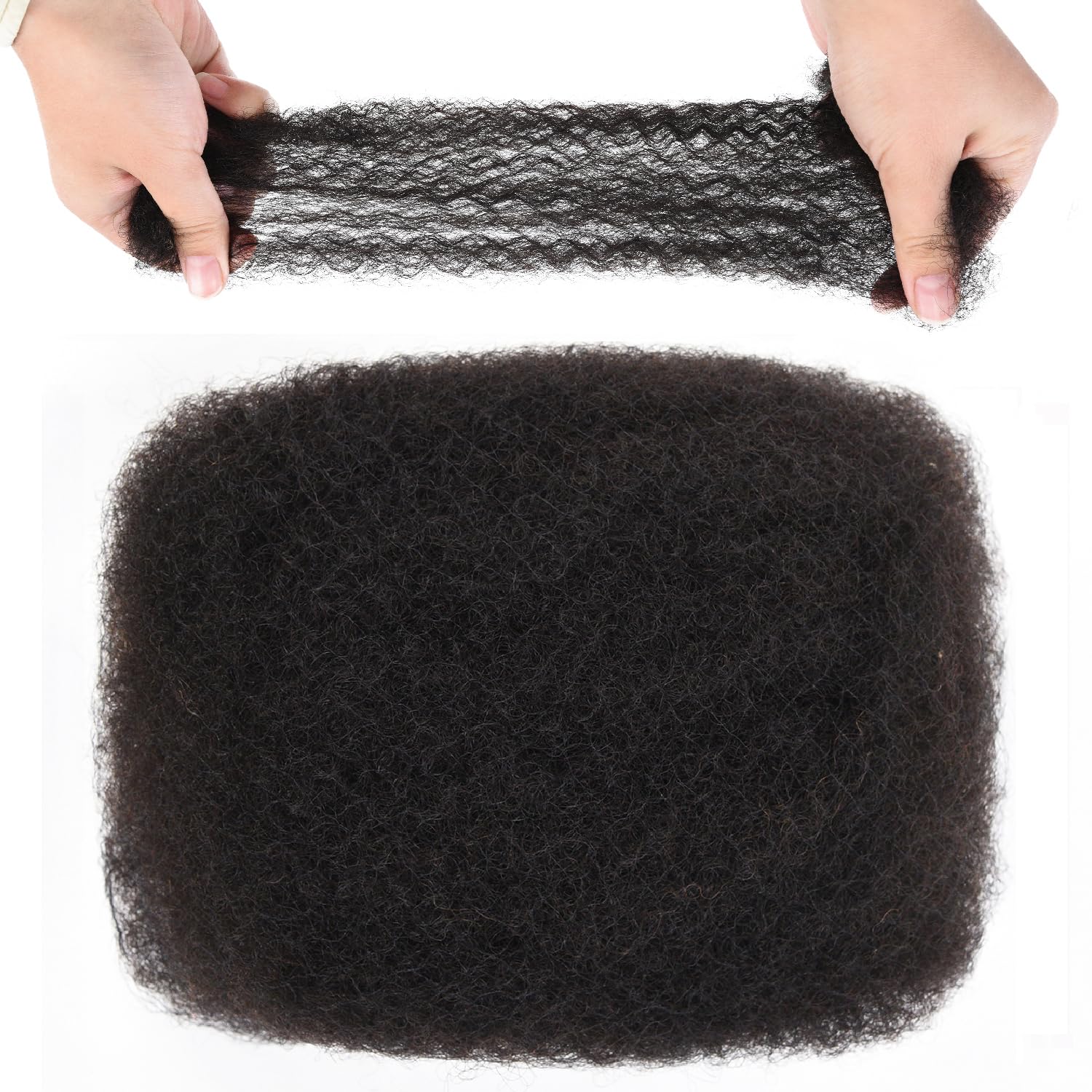 Originea Afro Kinkys Bulk Human Hair for Dreadlocks and Twist Braiding 1 Pack 100% Human Hair Soft Afro Kinky Curly Hair Bulk for Dreads Natural Black Color (10 Inch) — image 1